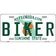 Biker Florida Novelty Metal License Plate 12" x 6" (LP)