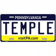 Temple Pennsylvania State Novelty Metal License Plate 12" x 6" (LP)