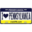 I Love Pennsylvania State Novelty Metal License Plate 12" x 6" (LP)