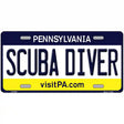 Scuba Diver Pennsylvania State Novelty Metal License Plate 12" x 6" (LP)