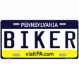 Biker Pennsylvania State Novelty Metal License Plate 12" x 6" (LP)