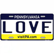 Love Pennsylvania State Novelty Metal License Plate 12" x 6" (LP)