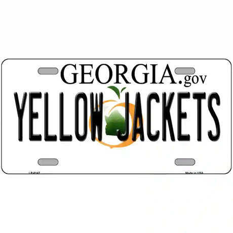 Yellow Jackets Georgia Novelty Metal License Plate 12" x 6" (LP)