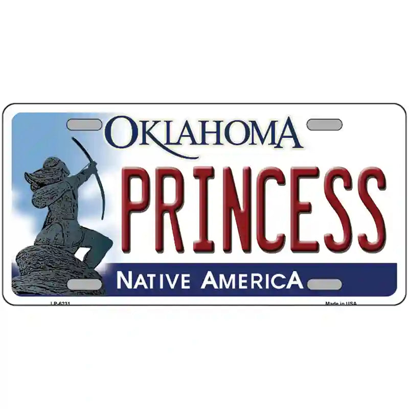 Princess Oklahoma Novelty Metal License Plate 12" x 6" (LP)