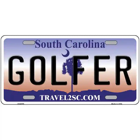 Golfer South Carolina Novelty Metal License Plate 12" x 6" (LP)