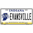 Evansville Indiana Novelty Metal License Plate 12" x 6" (LP)