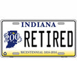 Retired Indiana Novelty Metal License Plate 12" x 6" (LP)