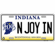 N Joy Indiana Novelty Metal License Plate 12" x 6" (LP)