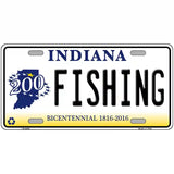 Fishing Indiana Novelty Metal License Plate 12" x 6" (LP)