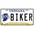 Biker Indiana Novelty Metal License Plate 12" x 6" (LP)