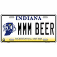 MMM Beer Indiana Novelty Metal License Plate 12" x 6" (LP)