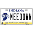 Meeooww Indiana Novelty Metal License Plate 12" x 6" (LP)