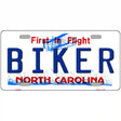 Biker North Carolina Novelty Metal License Plate 12" x 6" (LP)