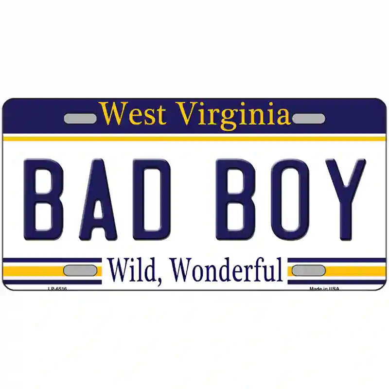 Bad Boy West Virginia Novelty Metal License Plate 12" x 6" (LP)