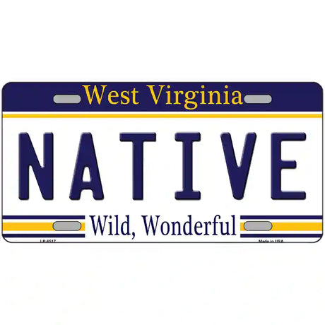 Native West Virginia Novelty Metal License Plate 12" x 6" (LP)