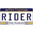 Rider West Virginia Novelty Metal License Plate 12" x 6" (LP)