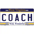 Coach West Virginia Novelty Metal License Plate 12" x 6" (LP)