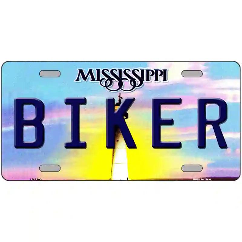 Biker Mississippi Novelty Metal License Plate 12" x 6" (LP)