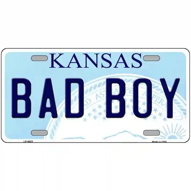 Bad Boy Kansas Novelty Metal License Plate 12" x 6" (LP)