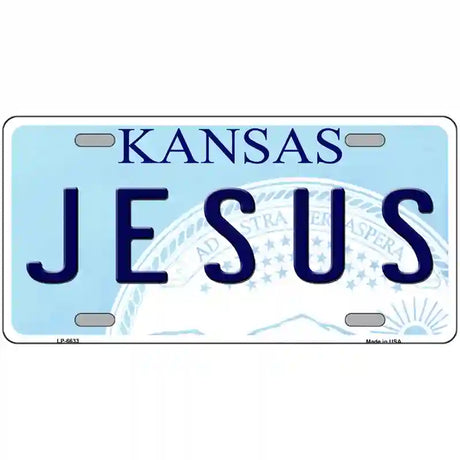 Jesus Kansas Novelty Metal License Plate 12" x 6" (LP)