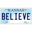 Believe Kansas Novelty Metal License Plate 12" x 6" (LP)