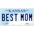 Best Mom Kansas Novelty Metal License Plate 12" x 6" (LP)