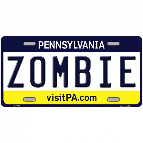 Zombie Pennsylvania State Novelty Metal License Plate 12" x 6" (LP)