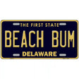 Beach Bum Delaware Novelty Metal License Plate 12" x 6" (LP)