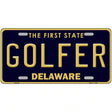 Golfer Delaware Novelty Metal License Plate 12" x 6" (LP)