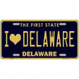 I Love Delaware Novelty Metal License Plate 12" x 6" (LP)