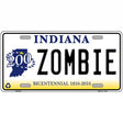 Zombie Indiana Novelty Metal License Plate 12" x 6" (LP)