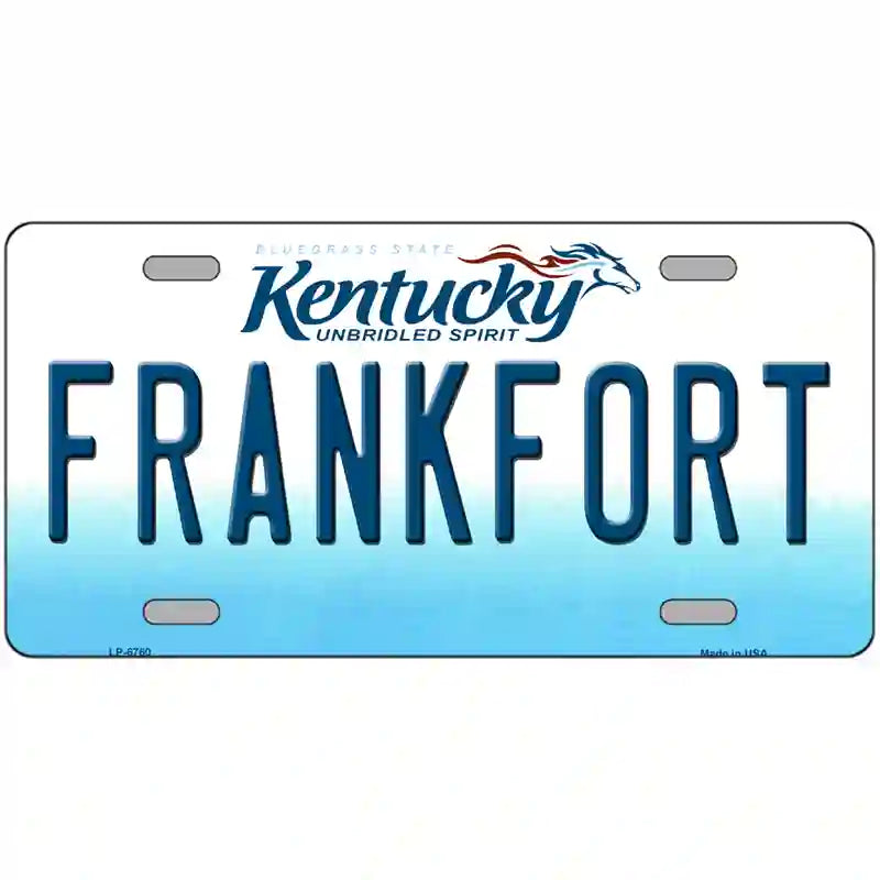 Frankfort Kentucky Novelty Metal License Plate 12" x 6" (LP)