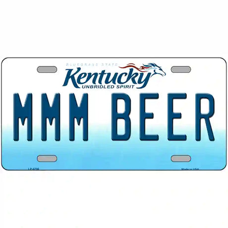 MMM Beer Kentucky Novelty Metal License Plate 12" x 6" (LP)