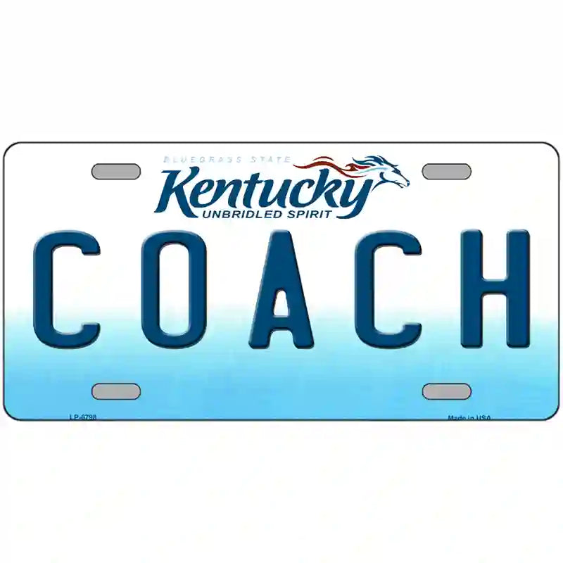 Coach Kentucky Novelty Metal License Plate 12" x 6" (LP)