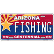 Arizona Centennial Fishing Novelty Metal License Plate 12" x 6" (LP)