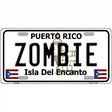 Zombie Puerto Rico Metal Novelty License Plate 12" x 6" (LP)