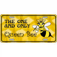 Queen Bee Yellow Metal Novelty License Plate 12" x 6" (LP)