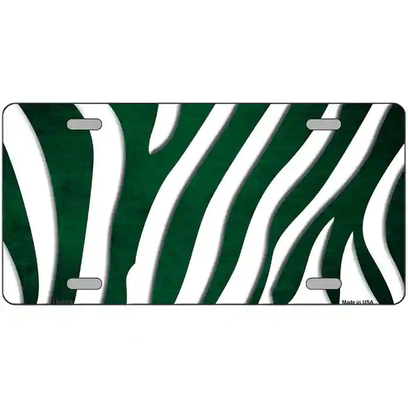 Green White Zebra Oil Rubbed Metal Novelty License Plate 12" x 6" (LP)