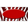 Red White Zebra Oval Oil Rubbed Metal Novelty License Plate 12" x 6" (LP)