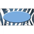 Light Blue White Zebra Oval Oil Rubbed Metal Novelty License Plate 12" x 6" (LP)