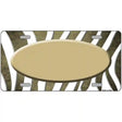 Gold White Zebra Oval Oil Rubbed Metal Novelty License Plate 12" x 6" (LP)