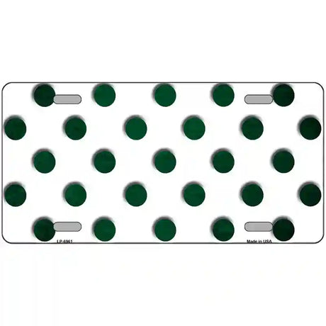 Green White Dots Oil Rubbed Metal Novelty License Plate 12" x 6" (LP)