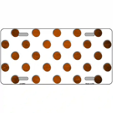 Orange White Dots Oil Rubbed Metal Novelty License Plate 12" x 6" (LP)