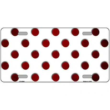 Red White Dots Oil Rubbed Metal Novelty License Plate 12" x 6" (LP)