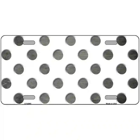 Gray White Dots Oil Rubbed Metal Novelty License Plate 12" x 6" (LP)