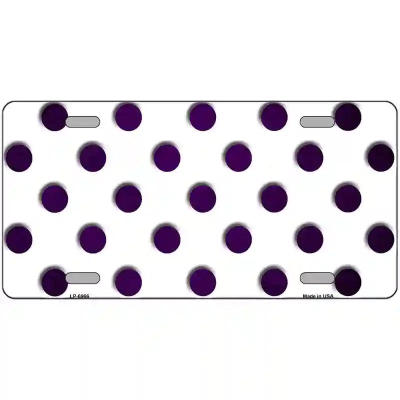 Purple White Dots Oil Rubbed Metal Novelty License Plate 12" x 6" (LP)