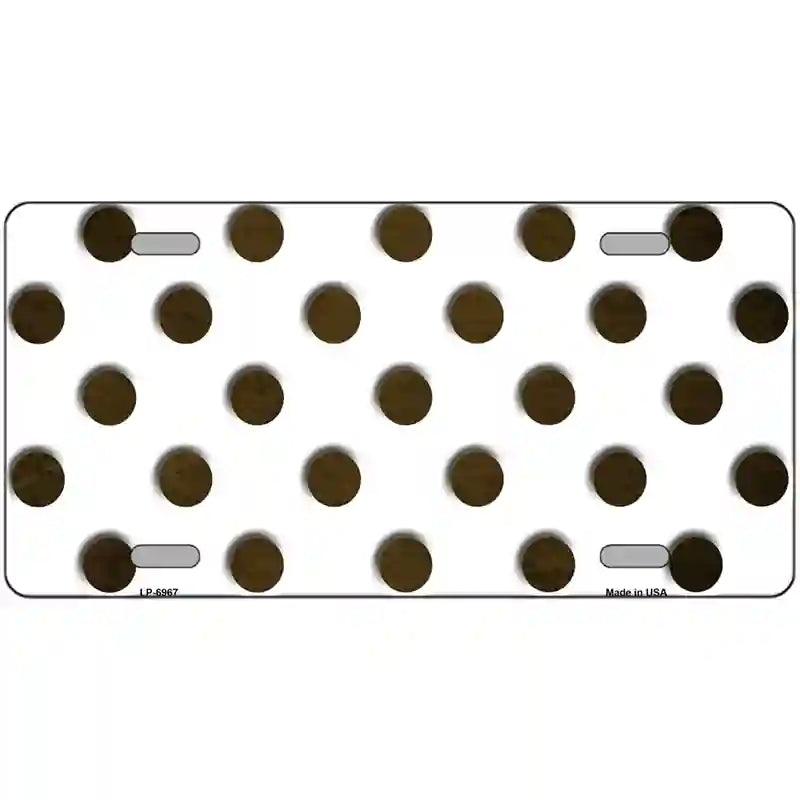 Brown White Dots Oil Rubbed Metal Novelty License Plate 12" x 6" (LP)