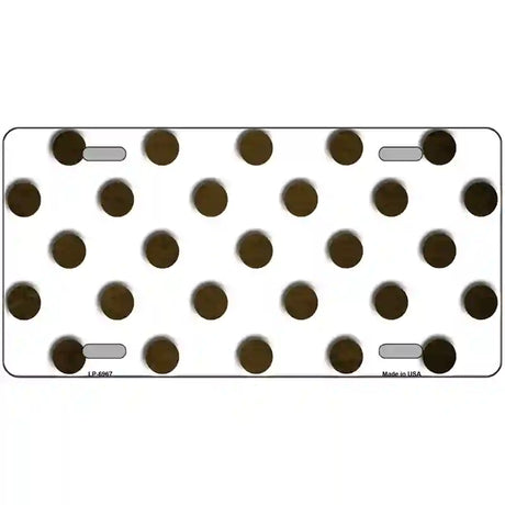 Brown White Dots Oil Rubbed Metal Novelty License Plate 12" x 6" (LP)