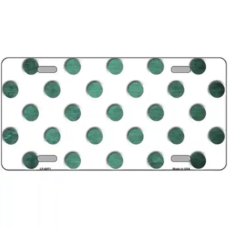 Mint White Dots Oil Rubbed Metal Novelty License Plate 12" x 6" (LP)