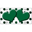 Green White Dots Hearts Oil Rubbed Metal Novelty License Plate 12" x 6" (LP)